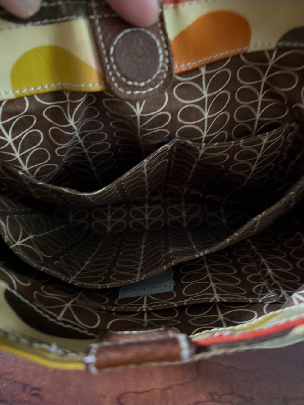 Orla Kiely Classic Multi Stem Shoulder Bag featuring a signature colorful leaf - Picture 12 of 15